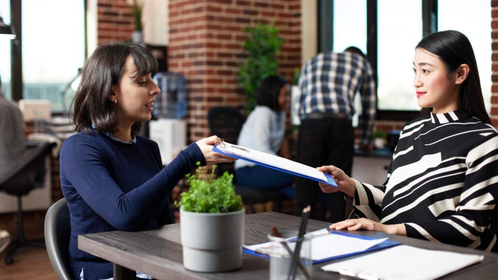 Job candidate meeting with employer through Job Placement in Los Angeles County services